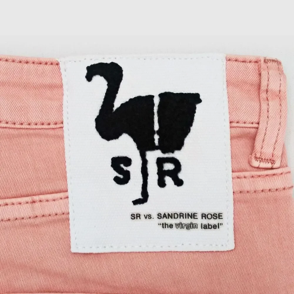 FP x Sandrine Rose Embroidered Jeans Palm Tree High Waist Stretch Sz 27 Petal